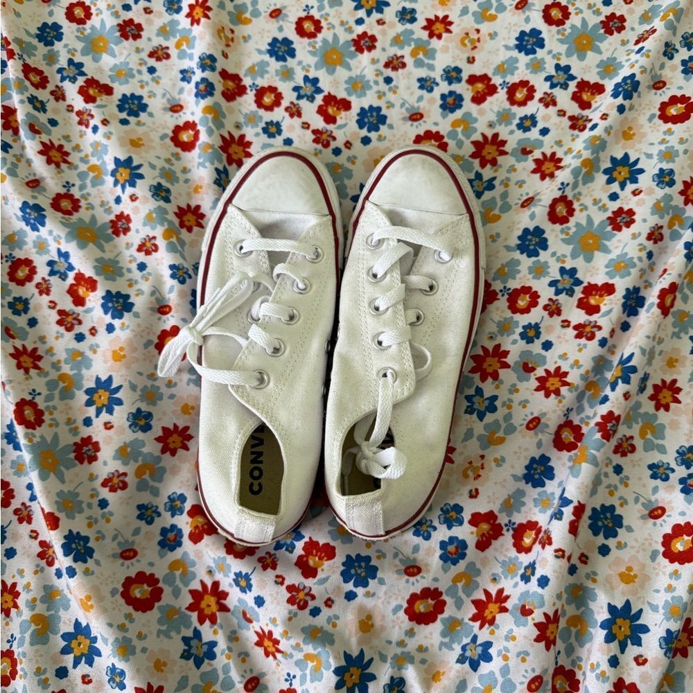 Converse White Low-Top Canvas Sneakers
